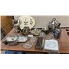 Image 1 : Vintage Silverplate Serveware, Cut Glass Dishes, Solingen Knife, Floral Tray, and More