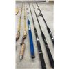 Image 4 : 6 Fishing Rods, Wooden Paddle, and Yellow Plastic Oar