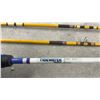 Image 7 : 6 Fishing Rods, Wooden Paddle, and Yellow Plastic Oar