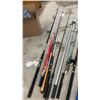 Image 7 : Assortment of Fishing Rods With Shakespeare Alpha 070 Graphite Spinning Reel and More