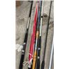 Image 8 : Assortment of Fishing Rods With Shakespeare Alpha 070 Graphite Spinning Reel and More