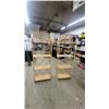 Image 1 : Pair of Vintage Bamboo Rattan Arched Etagere Shelving Units with Four Wooden Shelves 79 x 13 x 27"