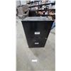 Image 1 : SteelWorks Two-Drawer Vertical Metal Filing Cabinet, Black, with Lock and File Folders