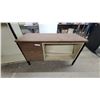 Image 4 : Two-Piece Modular Office Workstation with Open Storage Cabinet and Desk Return