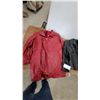 Image 2 : Red Leather Jacket, Danier Black Leather Blazer, and Tan Leather Coat plus Box Full of More