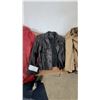 Image 3 : Red Leather Jacket, Danier Black Leather Blazer, and Tan Leather Coat plus Box Full of More