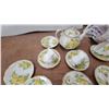 Image 2 : Royal Albert Yellow Rose and Green Foliage Fine China Tea and Dessert Set with Gold Trim 18 Pieces