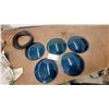 Image 1 : Vintage General Electric Blue Glass Light Lenses/Refractors, Set of 5 Diameter 8"