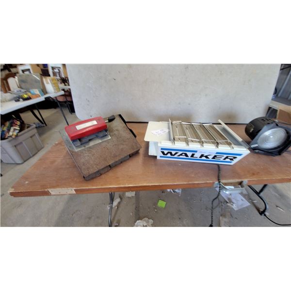 Vintage Esso-Matic Credit Card Service Imprinter and Walker Binder Rack
