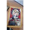 Image 2 : Vintage Budweiser "King of Beers" Advertising Mirror Clock with Eagle Logo, Wood Frame 19 x 13"