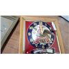 Image 3 : Vintage Budweiser "King of Beers" Advertising Mirror Clock with Eagle Logo, Wood Frame 19 x 13"