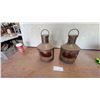 Image 1 : Pair of Vintage Brass Nautical Port Lanterns with Red Lens