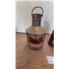 Image 2 : Pair of Vintage Brass Nautical Port Lanterns with Red Lens