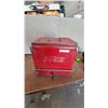 Image 1 : Vintage Picnic Cavalier "Drink Coca-Cola" Model 101 Red Metal Cooler with Chrome Handles