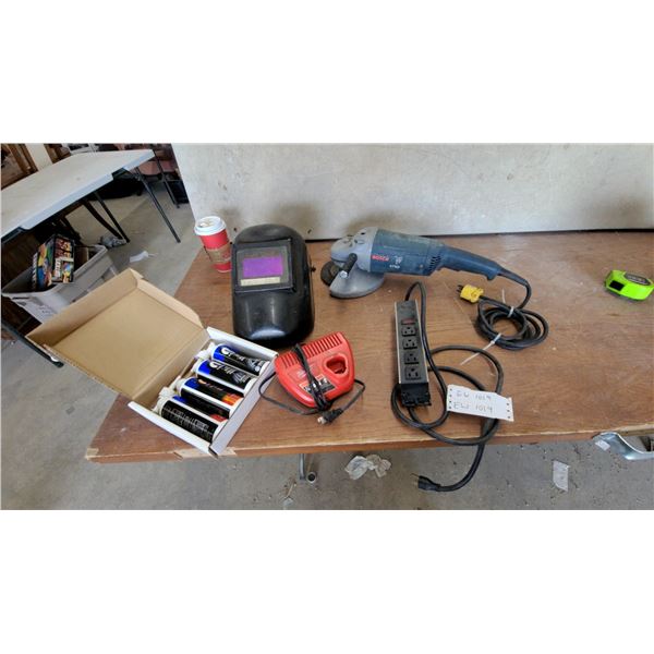 Bosch 1752 Angle Grinder with Side Handle Welding Helmet Power Bar Plus