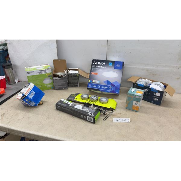Lot of Lighting: NOMA 10" LED Flush Mount and Leadvision ZLED Slim 4" Recessed Lights, Spotlight