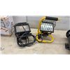 Image 5 : 2 HDX Portable Halogen Work Lights, 500 Watt, and 2 NUMA Yellow-Framed Halogen Work Light