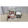 Image 1 : Exit Sign with Lights, Self-Retracting Lifeline, Outbound 5-Gallon Water Pump and Kia Soul Rear