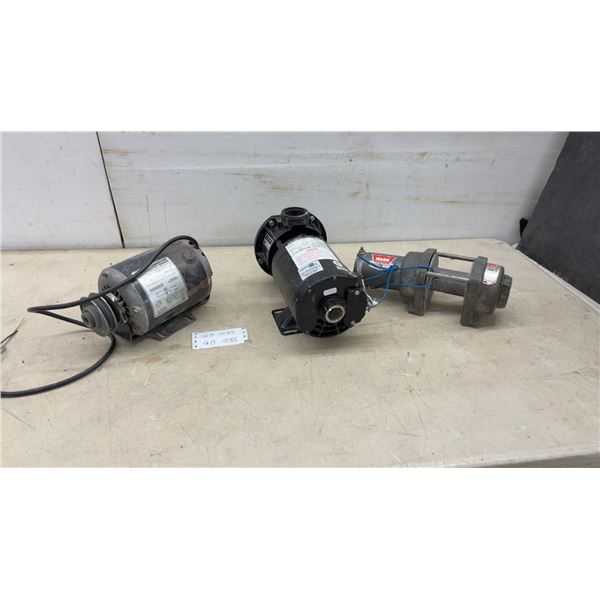 3/4 HP Water Pump, Electric Motor & Winch - No Cable