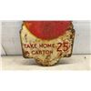 Image 8 : Pair of Vintage Coca-Cola Double Sided "Take Home a Carton 25¢" Die-Cut Tin Advertising Signs