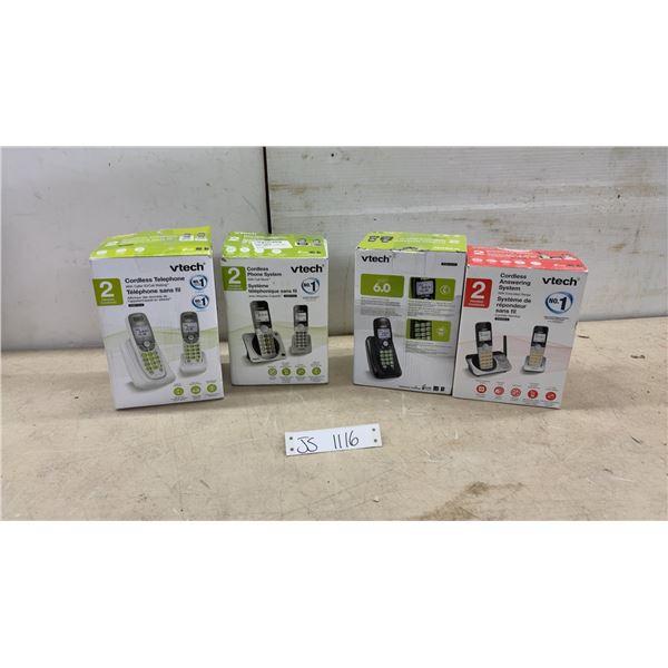 4 Sets of 2 Vtech Cordless Phone Systems