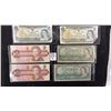 Image 1 : 2 x 1973 Canada $1 Bills, 2 x 1986 Canada $2 Bills, and 2 x 1954 Canada $1 Bills
