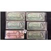 Image 1 : 4 x 1967 Canada $1 Bills, 1986 Canada $2 Bill, and 1954 Canada $1 Bill