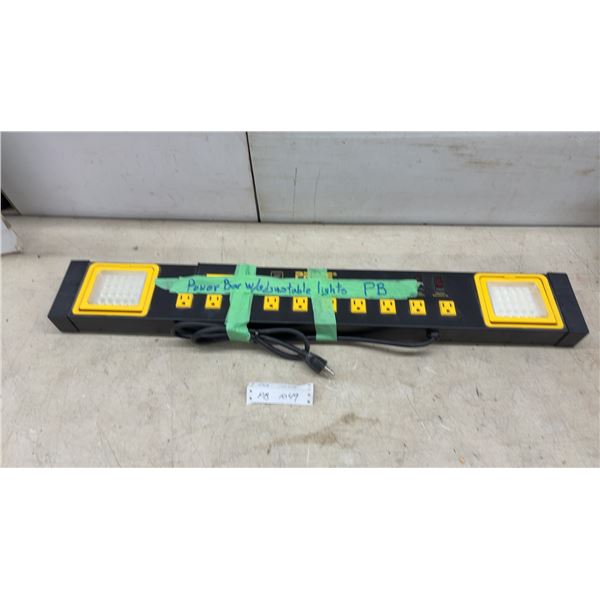 Prime Power Bar with 8 AC Outlets and 2 Adjustable LED Work Lights