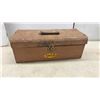 Image 2 : Vintage TECO Metal Toolbox, Porro Prism Binoculars With Leather Case, and Fixed Blade Knife