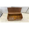 Image 3 : Vintage TECO Metal Toolbox, Porro Prism Binoculars With Leather Case, and Fixed Blade Knife