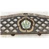 Image 2 : Greenhouse Collection Garden Bench Back Panel with Cast Iron Lattice and Tulip Ceramic Tile
