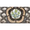 Image 3 : Greenhouse Collection Garden Bench Back Panel with Cast Iron Lattice and Tulip Ceramic Tile