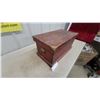 Image 2 : Mahogany Chest with Brass Corner Protectors and Front Latch 11 x 22 x 12"
