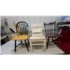 Image 1 : Three Vintage Wooden Chairs, Windsor, Slat-Back, and Spindle-Back