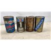Image 6 : 2 Vintage Galvanized Metal Gas Cans, 4 Oil Cans: Esso, Mobil 1, Uniflo, 3 with Product