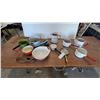 Image 1 : Vintage Enamelware Collection Including Pots, Saucepans, Bowls, Food Mill, Shoe Last, and More