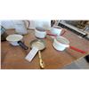 Image 2 : Vintage Enamelware Collection Including Pots, Saucepans, Bowls, Food Mill, Shoe Last, and More