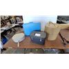 Image 1 : Vintage Samsonite Hard-Sided Suitcase and Assorted Luggage and Hat Boxes