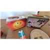 Image 2 : Vintage Lassie and Millennium Smiley Lunchboxes, Singer Oil Tin, Food Mill, Enamel Dish and More