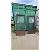 Image 1 : Brown Aluminum Full-View Storm Door and Dark Grey Exterior Door with Glass Inserts 32 x 80"+