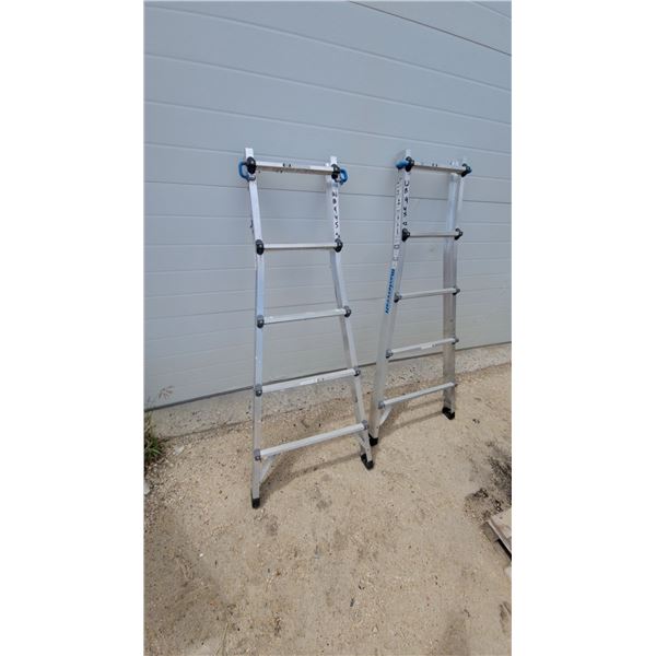 Pair of Mastercraft Multi-Task Aluminum Ladders Both Bottom Pieces