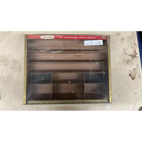 Vintage Mallory Mercury and Manganese Alkaline Batteries Countertop Store Display Case