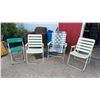 Image 1 : Sierra Trails Folding Camp Stool, Cream Slatted Folding Patio Chairs, and Webbed Lawn Chair