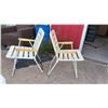 Image 3 : Sierra Trails Folding Camp Stool, Cream Slatted Folding Patio Chairs, and Webbed Lawn Chair