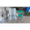 Image 4 : Sierra Trails Folding Camp Stool, Cream Slatted Folding Patio Chairs, and Webbed Lawn Chair