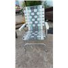 Image 7 : Sierra Trails Folding Camp Stool, Cream Slatted Folding Patio Chairs, and Webbed Lawn Chair
