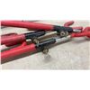 Image 3 : Three Red Steering Wheel Locks with Keys and Decorative Leaf-Shaped Concrete Garden Stone