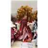 Image 4 : Lot of Five Porcelain Collector Dolls in Elaborate Period-Style and Festive Clothing