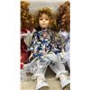 Image 5 : Lot of Five Porcelain Collector Dolls in Elaborate Period-Style and Festive Clothing