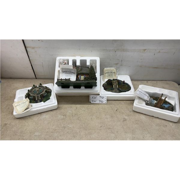 Thomas Kinkade Lamplight Village Collection Fountain, Cottage, Bridge, and More